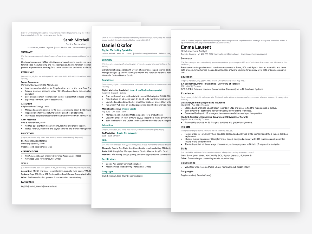 ATS-Friendly CV & Cover Letter Pack