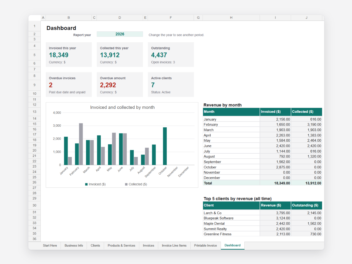 Small Business Invoice & Client Manager